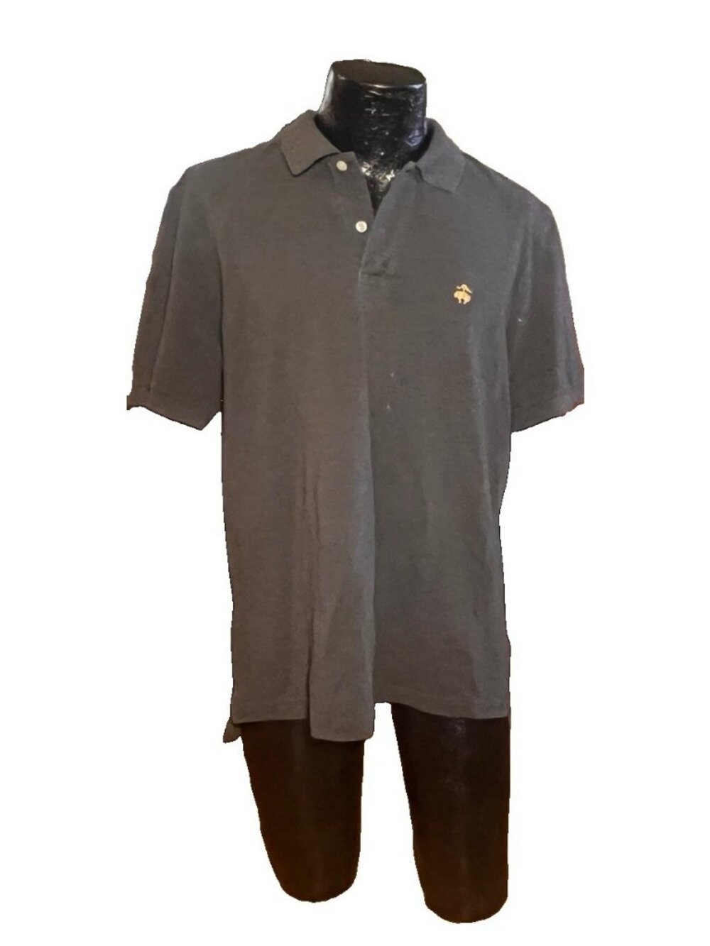 Brooks Brothers Polo Shirt Mens Large Grey Supima Cotton Golden Fleece Original